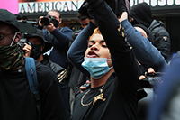 Political protests in Times Square, New York, Richard Moore